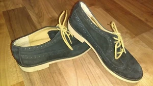 LAUREN RALPH LAUREN IMOGEN Black Suede Designer Oxfords Lace Ups 6.5B - Picture 1 of 4