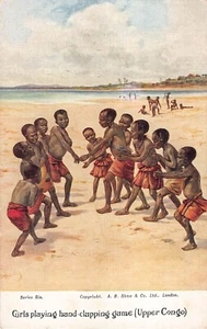 POSTKARTE - AFRIKA - MÄDCHEN SPIELEN HAND KLATSCHSPIEL - OBERER KONGO - A B SHAW - Bild 1 von 2