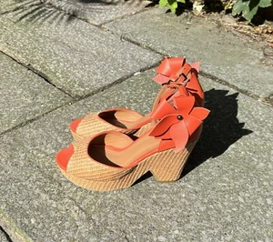Reiss Paulet Platform Wedge Sandals in Coral UK 6.5 EU 40 - Picture 1 of 6