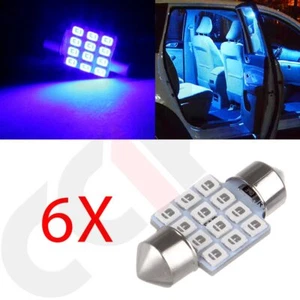 For 6x Car Dome SMD LED Bulb Light Interior Festoon Lamp 31mm Super Blue DE3175 - Picture 1 of 7