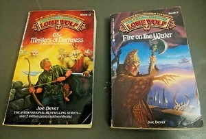 Lone Wolf #2 & #12 Fire On the Water & Masters of Darkness by Joe Dever RPG Lot - Picture 1 of 8