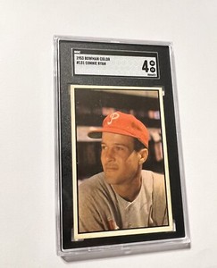 1953 Bowman Color #131 Connie Ryan Philadelphia Phillies SGC 4 VG-EX HI NUMBER