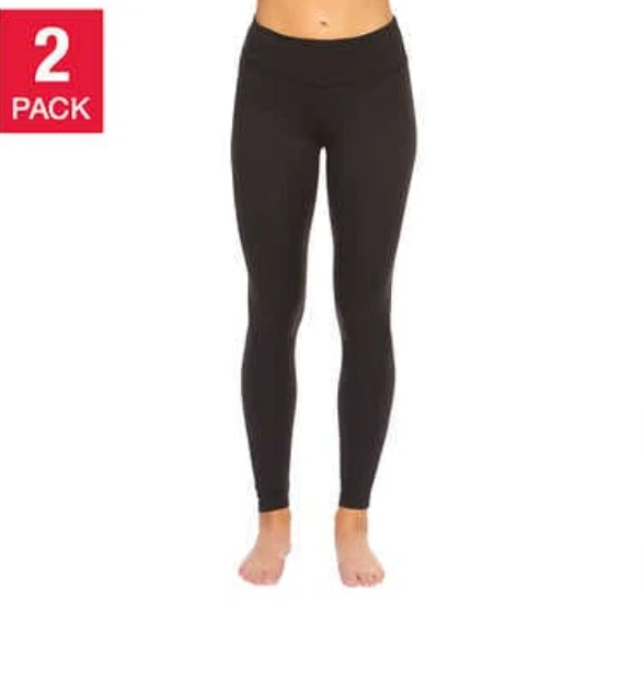 Felina Ladies Wide Waistband Light Weight Legging Black 2 PK Size XLarge 1192