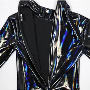 Body corpo intero lucido finta pelle look bagnato costume festa palcoscenico abbigliamento da club chic - Foto 1 di 12
