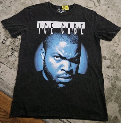 NWT Ice Cube Graphic T-Shirt Adult Size Medium Black Acid Wash Rapper Music - Image 1 of 4