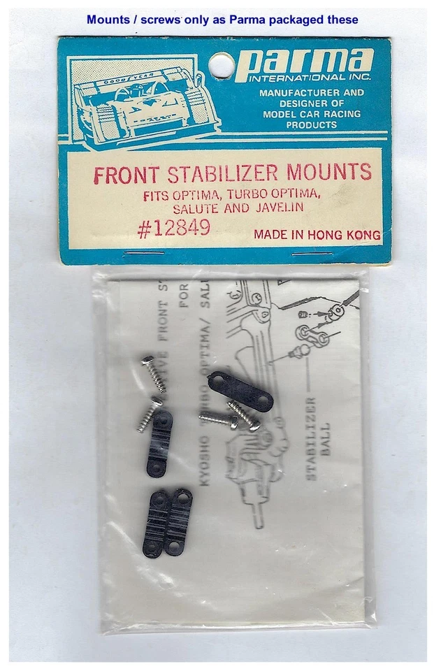 Vintage Hop-up Parma 12849 Kyosho Optima Salute Javelin Front Stabilizer Mounts - Image 1 of 1