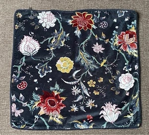 IKEA Nasselklocka Grey Velvet Jacobean  Floral Print Cushion Cover 50cmx50cm  - Picture 1 of 5