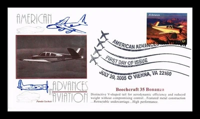 DR JIM STAMPS US COVER BEECHCRAFT 35 BONANZA AMERICAN ADVANCES IN AVIATION FDC - Image 1 of 2
