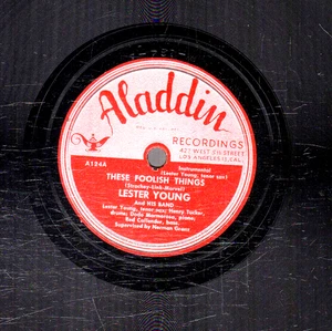 156jz.  Lester Young - These Foolisj Things & Jumpin' at Mesmer's - Aladdin A124 - Bild 1 von 1