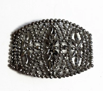 Hebilla de acero vintage corte marcasita victoriana Francia Foto 1 de 3