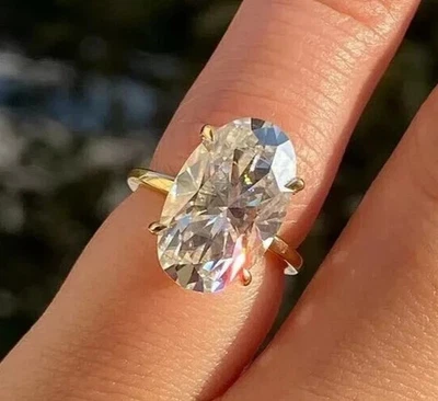 2.20Ct Oval Cut Lab Grown Diamond Hidden Halo Wedding Gift Ring 14k Yellow Gold - Image 1 of 4