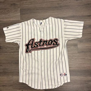 Houston Astros Majestic Pinstripe Roger Clemens Baseball Jersey Sz Youth M USA - Picture 1 of 8
