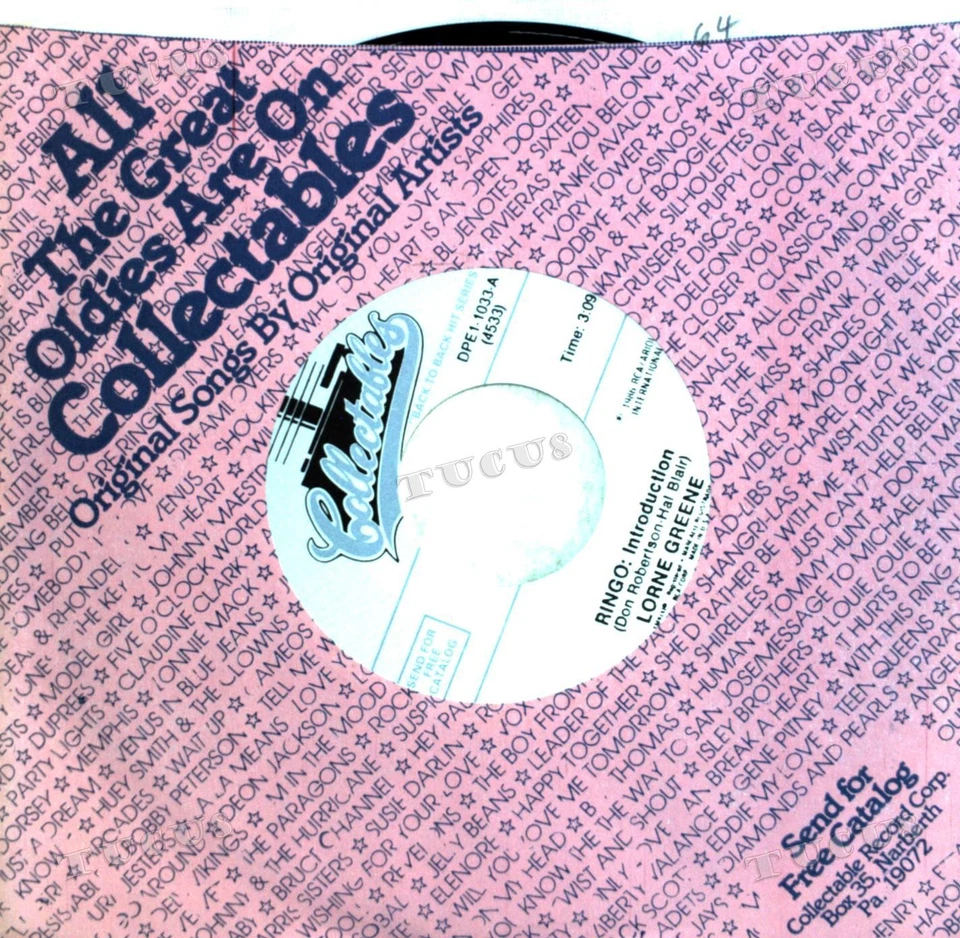 Lorne Greene - Ringo / Bonanza 7" (VG+/VG+) '* Foto 1 de 1