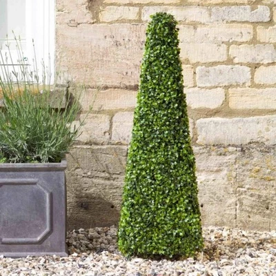 Artificial Topiary Boxwood Obelisk Tree 60cm Shrub Garden Outdoor Patio Decorate - Image 1 of 4