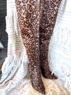 NWT Jessica Simpson Ladee Leopard Print Over The Knee Boots - US 7 - MSRP $200 - Image 1 of 4