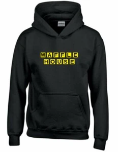 WAFFLE HOUSE Hooded Sweatshirt Vintage logo FUNNY Cool Hoodie COFFEE HOODY - Picture 1 of 3