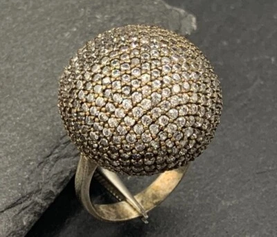 Cocktail Ring Melone  Weiß 925er ECHT SILBER   Gr. 57 - Bild 1 von 4