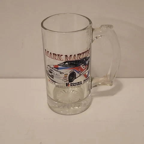 NASCAR Mark Martin Roush Racing Valvoline #6 Glass Beer Mug Ford Thunderbird Cover