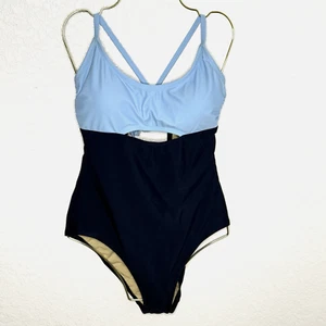 Kona Sol Damen Badeanzug Colorblock Blau Navy Cut Out NEU! - Bild 1 von 11