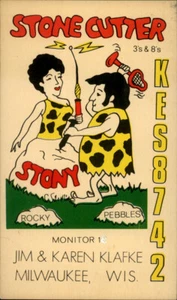 Milwaukee,WI Stone Cutter KES-8742 Jim & Karen Klafke QSL Ham Radio Wisconsin - Picture 1 of 2