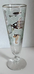 Vtg Libby Glass Marine Life Pilsner 22 Karat Gold MCM Beer Barware Cocktail Fish - Picture 1 of 19