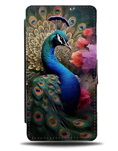 Pfau Foto Flip Geldbörse Etui Pfauen Foto Bild Gesicht Vogel Exotisch DD67 - Bild 1 von 3