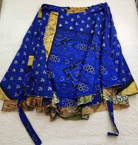 Falda Darn Good Yarn True Wrap Hasta el Tobillo XL 14-20 Hecha en India Vibrante - Imagen 1 de 8