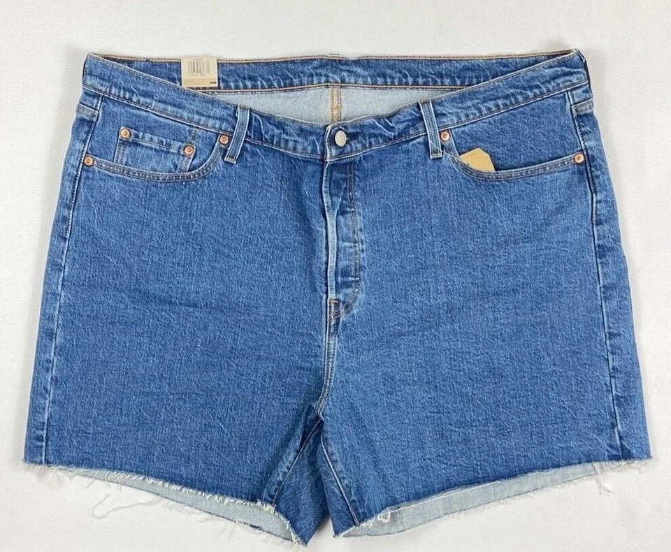 Womans Levi's 501 Shorts Plus Size 24W Button Fly High Rise Jive Stonewash