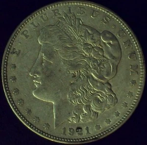 1921-D Morgan Silver Dollar - VF - Free Shipping - Picture 1 of 2