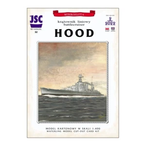 HMS HOOD British WW II Battlecruiser JSC 32 Paper Card model 1:400 Scale - Picture 1 of 2