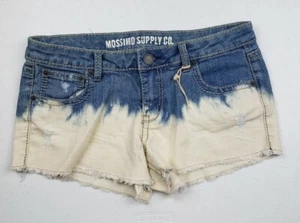 Mossimo Supply Co Shorts Denim Cutoff Distressed Bleached Womens Juniors Size 9  - Picture 1 of 8