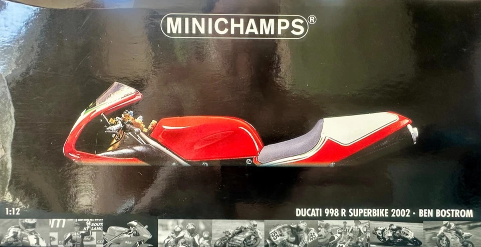 MINICHAMPS 1:12 - DUCATI 998 R SUPERBIKE - 2002 - BEN BOSTROM - BRAND NEW - Image 1 of 4