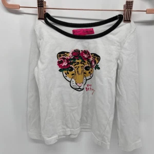 Betsey Johnson Girls Flower Crown Leopard long sleeve  T-shirt girls 5 - Picture 1 of 5