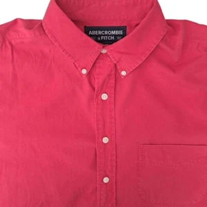 ABERCROMBIE & FITCH Shirt Mens 16.5 L Red - Picture 1 of 16