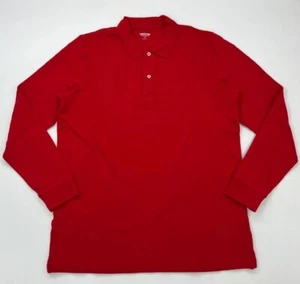Lands' End Girls Long Slv feminine fit Interlock Polo RED S(7-8years) Nwot #23 - Picture 1 of 1