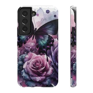 Floral Butterfly Phone Case, Colorful Impact-Resistant Cover, Gift for Her, - Picture 1 of 45