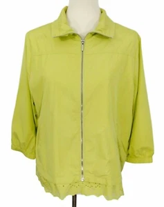 Zenergy Chicos 1 Lace Cut Jacket Size M Full Zip Lime Green Lightweight Pockets - Picture 1 of 12