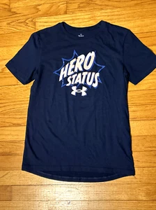 Under Armour Blue "HERO STATUS" Shirt Youth  L - Picture 1 of 5