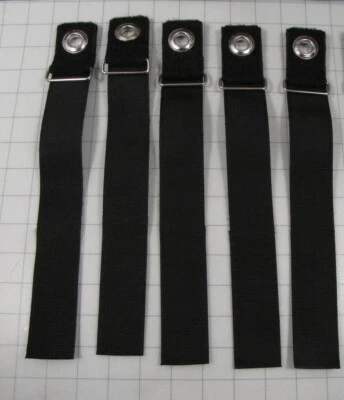 5pk 1.5" x 12.5" Hook & Loop Cinch Strap w/ Metal Buckle & Eyelet NEW