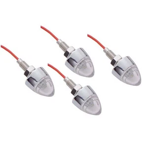 White LED Light Bullet Spike Mini License Plate Frame Fasteners Bolt Set of 4 - Picture 1 of 2