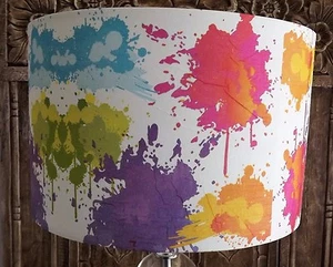 Farbe Spritzlampenschirm Shabby Chic Vintage pink, weiß, blau, grün, KOSTENLOSES GESCHENK - Bild 1 von 7
