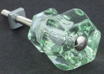 1 Coke Bottle Green Depression Glass Cabinet Knob Antique Vintage Restoration  - Image 1 of 2