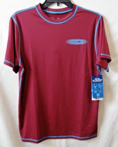 NEW Panama Jack Short Sleeve UPF 35+ Performance Shirt Burgandy / Blue - Picture 1 of 7