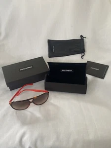 Dolce & Gabanna Mujer Tortuga + Rojo Brillante DG4169P Gafas de Sol Aviador Unisex! - Imagen 1 de 11