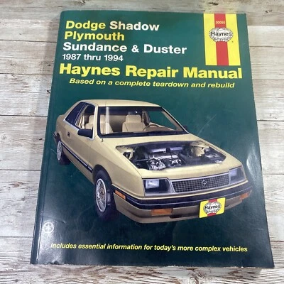 Haynes #30055 维修手册道奇 Shadow Plymouth Sundance & Duster 1987 - 1994 — 第 1/4 张图片