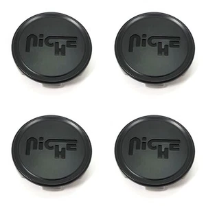 4 Niche Black Wheel Center Caps for 5L Pantano M173 Staccato M183 M117 Misano - Picture 1 of 6