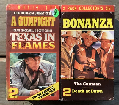 Bonanza 2 Pack Collector’s Set The Gunman & Death At Dawn A Gunfight & More 4VHS - Image 1 of 3
