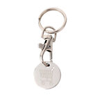 Shopping Trolley Key Ring Token Chip With Carabiner Hook Alloy Bag Phone Pendant