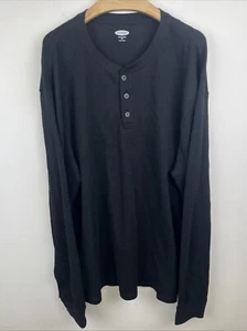Old Navy Men’s Soft Washed Black Thermal Long Sleeve Shirt Size XXL NWT - Picture 1 of 9