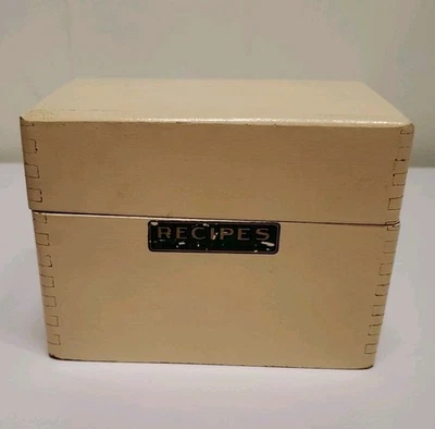 Cottagecore Kitchen Vintage Wood Recipe Card Box MCM - Image 1 of 4